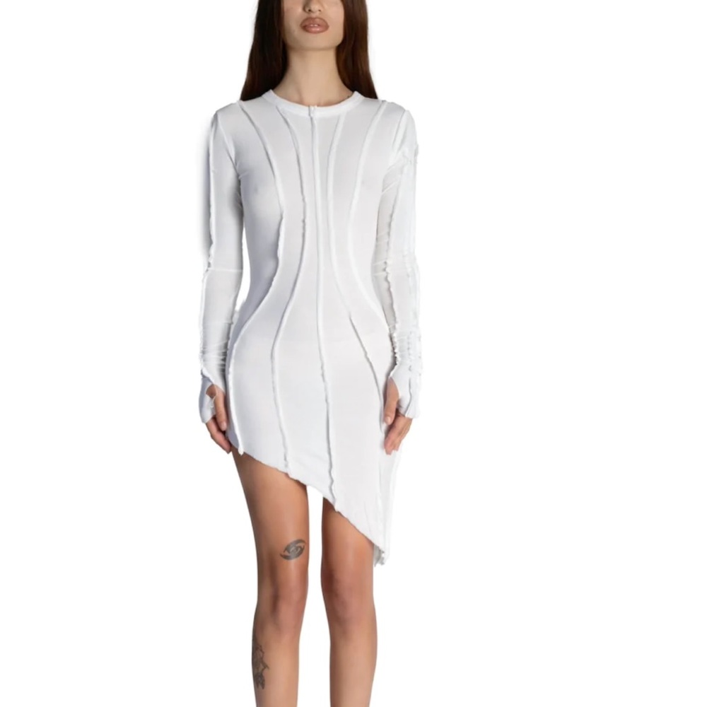 Sami Miro Vintage Asymmetric Long Sleeve Dress